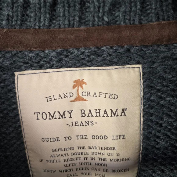 Tommy Bahama Gray and Brown Men's Sweater - Picture 3 of 5